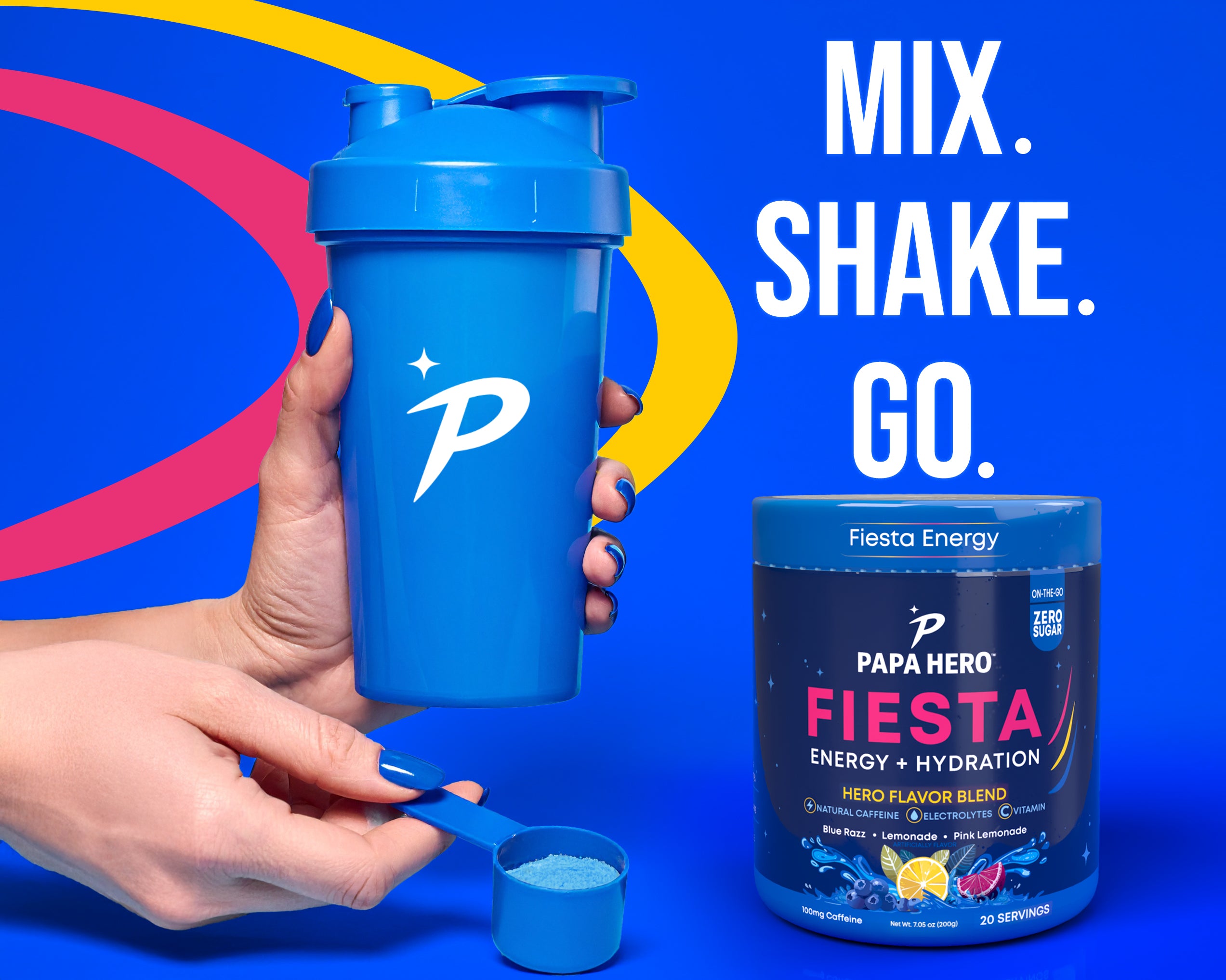 32oz PAPA HERO juice with glowing insignia cup